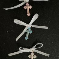 Pink, Blue, White Enamel Crosses